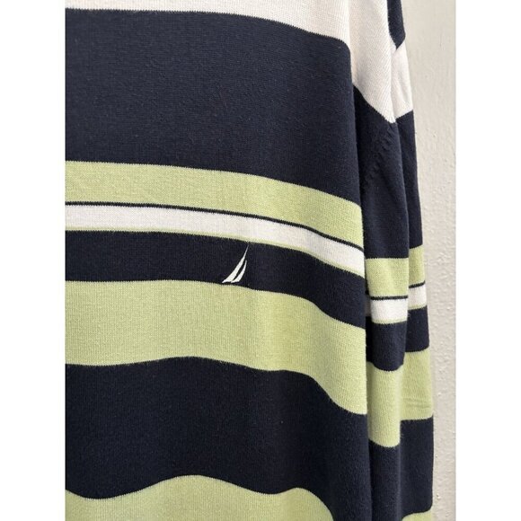 Nautica Vintage Sweater  Striped Mens XL  Crew Neck Preppy - Picture 3 of 10